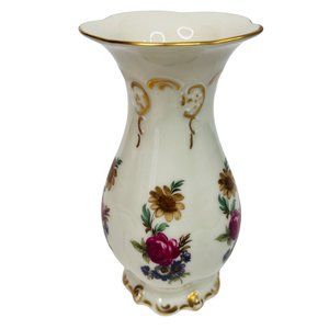 Vintage Rosenthal Vase Selb Bavaria Germany Cottagecore Romantic Floral Gold 5.7